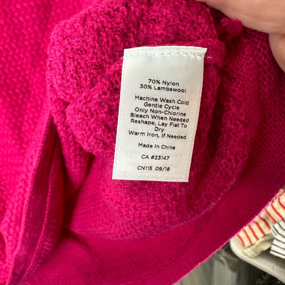 Talbots Sweater Dark Pink Size‎ L Petite Long sleeve Wool Blend - Picture 5 of 5